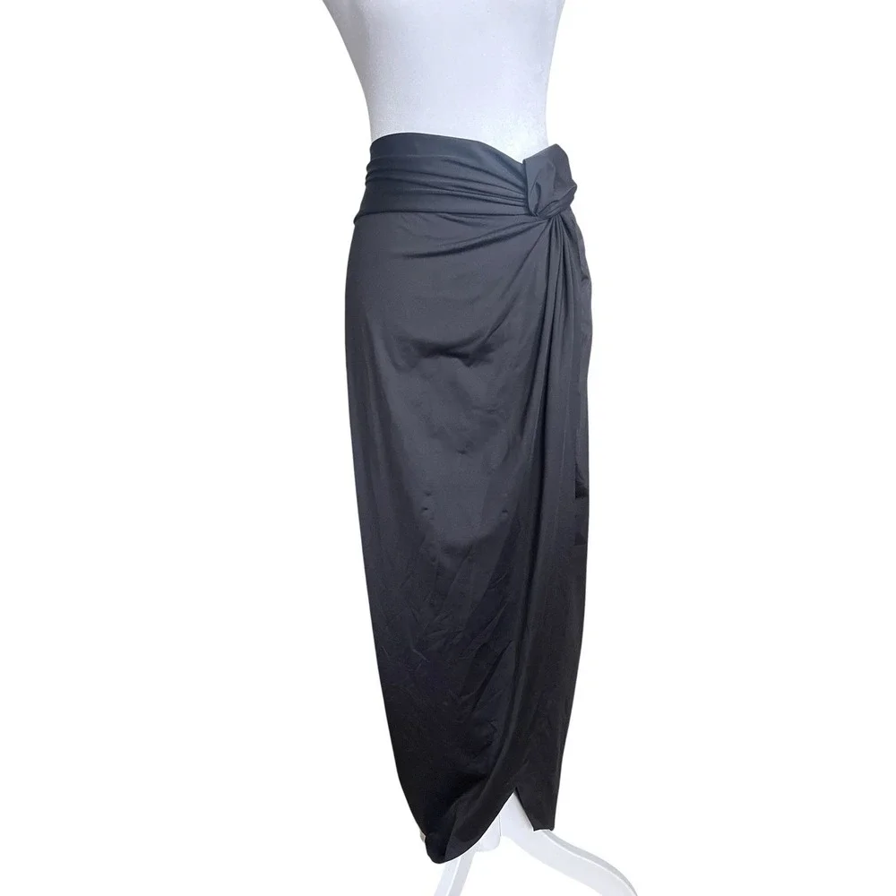 SKIMS Swim Sarong Skirt Onyx Black Cover Up Beach Resortcore Vacation Pool XL